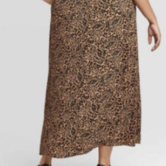 Ava & Viv Plus Size Dress Leopard Print Brown - Picture 3 of 11
